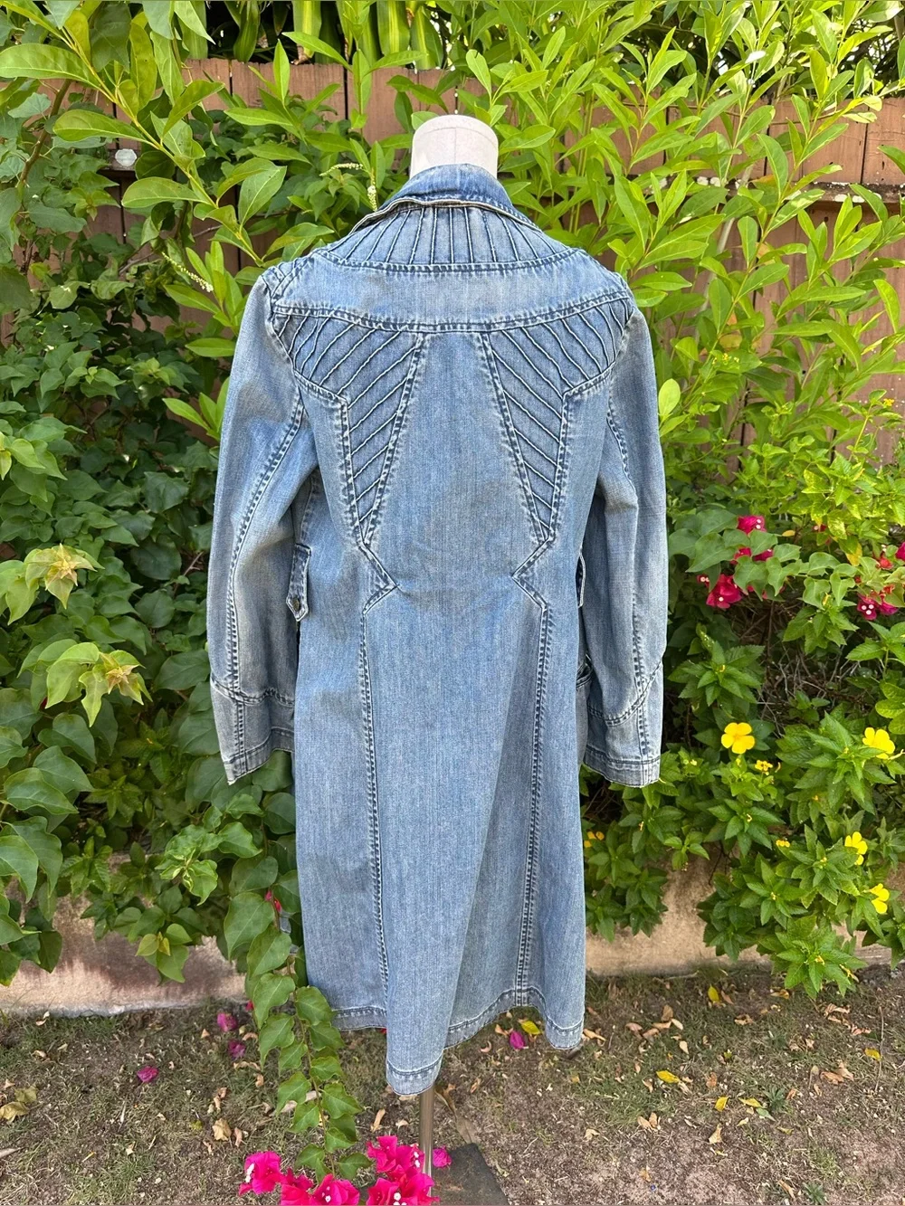 Vintage y2k Marc Jacobs Denim Trench Coat Size L